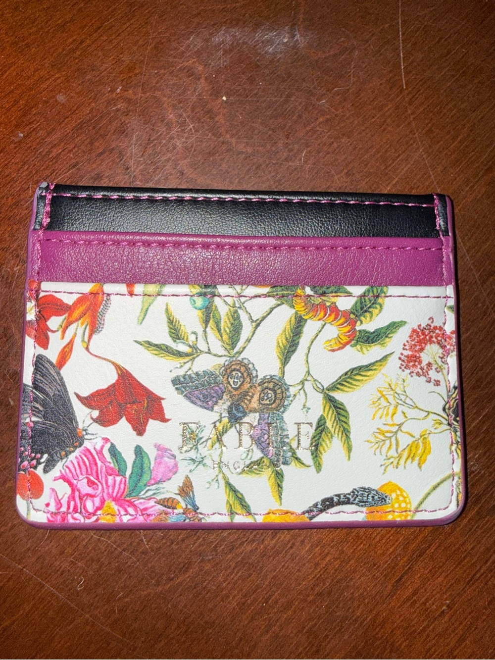 Butterfly floral card holder. New never used.